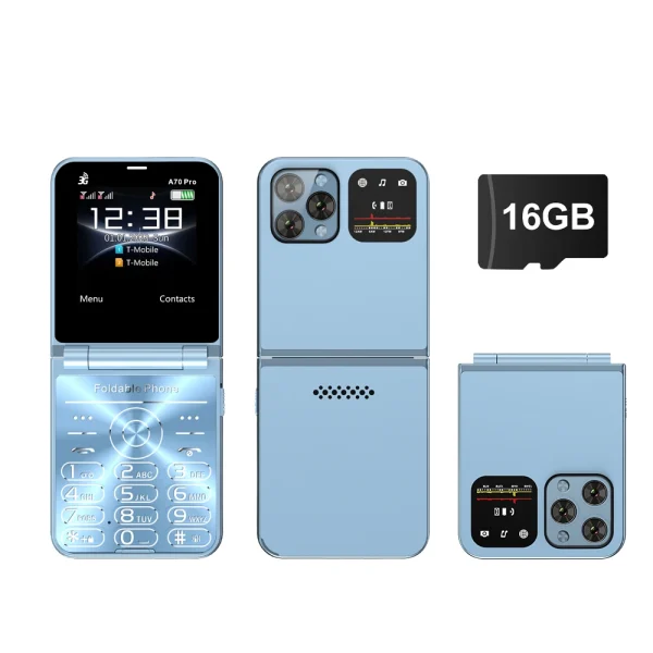 SERVO A70 PRO Flip Mobile Phone 3G WCDMA Speed Dial MP4 Player Flashlight FM Radio Foldable 2 SIM Standby Feature Phones Type-C - Image 11