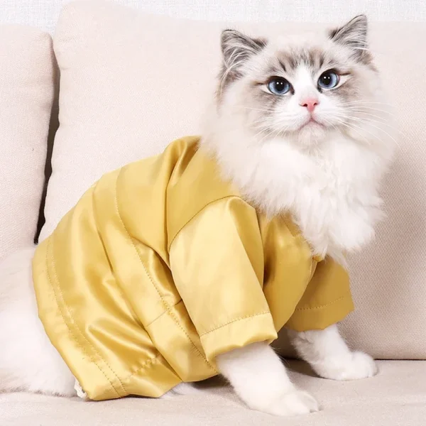 Fashionable Pet Clothes Summer Shirt Cat Wear Silk Dazzle Breathable Thin Non-Stick Fur Traditional Chinese Garments Cat Dresses - Image 2