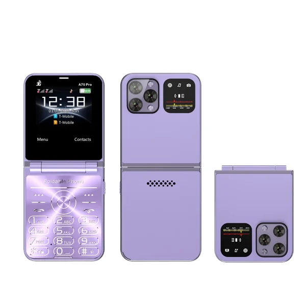SERVO A70 PRO Flip Mobile Phone 3G WCDMA Speed Dial MP4 Player Flashlight FM Radio Foldable 2 SIM Standby Feature Phones Type-C - Image 13