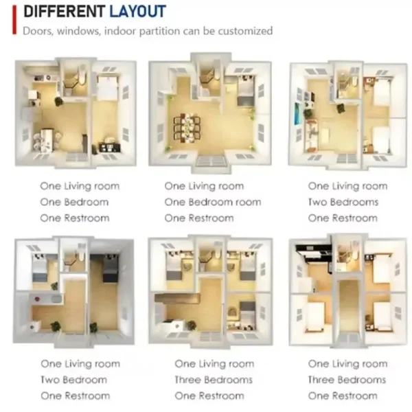 Galvanized Steel Prefab Frame Luxury Collapsible Home 20ft 40ft Prefabricated Container Expandable House - Image 3