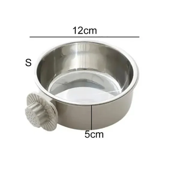 Pet Food Bowl Hanging Stainless Steel Pet Bowl Dogs Cats The 2-in-1 design is detachable Supplies Fixed Cat Bowl Crate Drinking - Image 2