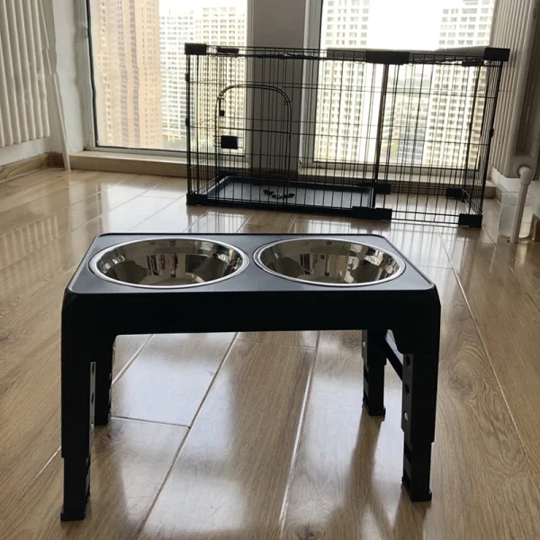 BOOTEELY Elevated Dog Feeder Bowls Adjustable Raised Stand with Double Stainless Steel Food Water Bowls Small Medium Large Dogs - Image 4