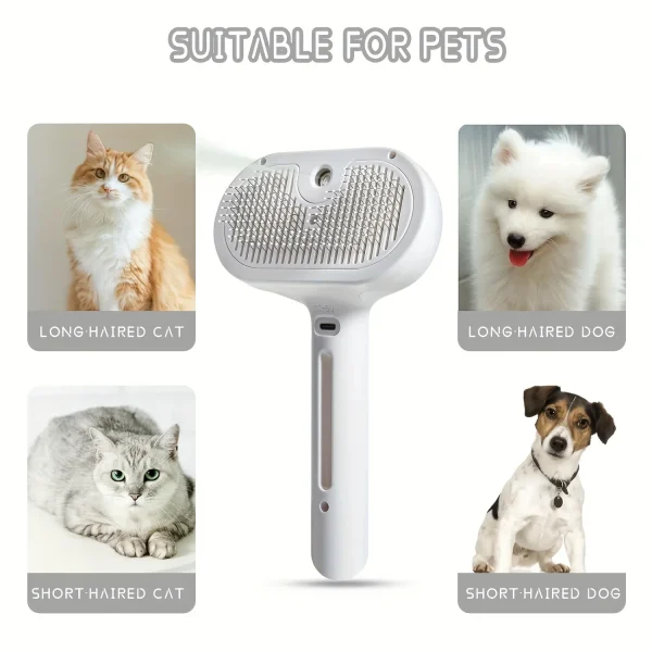 Pet Spray Hair Comb Pet Hair Remover Cleaning Brush Cats Grooming Dog Accessories Tools Dematting Water Mist Humidifier Comb - Image 3