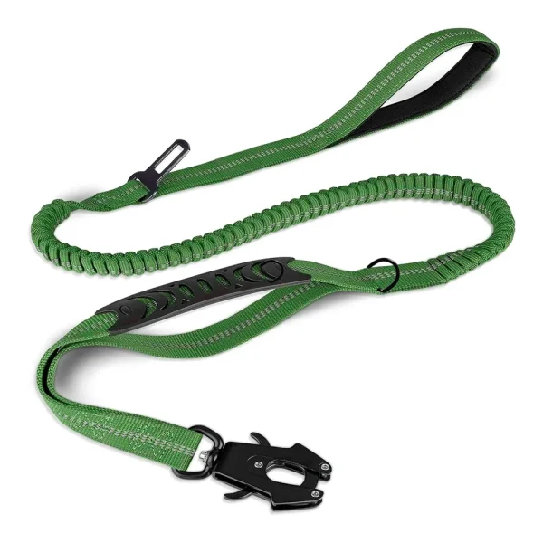 Reflective Shock Absorbing Pet Leashes with Car Seatbelt for Large Dogs Heavy Duty Tactical Bungee Dog Leash No Pull Dog Leash - Image 14