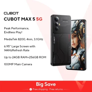 [World Premiere] CUBOT MAX 5, Android Smartphone 5G, Dimensity 8200, 6.95" 144Hz Large Screen, 24+256GB,Gaming Phone,Add to Cart
