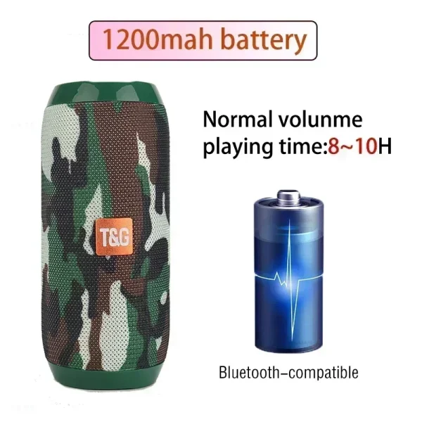 Portable Speaker Wireless  Bluetooth-compatible Subwoofer Outdoor Waterproof Loudspeaker Stereo Surround Support FM RadioTF - Image 2