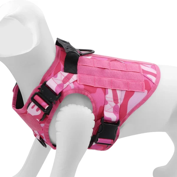 Military Pink Camouflage Dog Harness For Large Medium Dogs Harnesses Leash Adjustable Pet German Shepherd Tactical Training Vest - Image 5