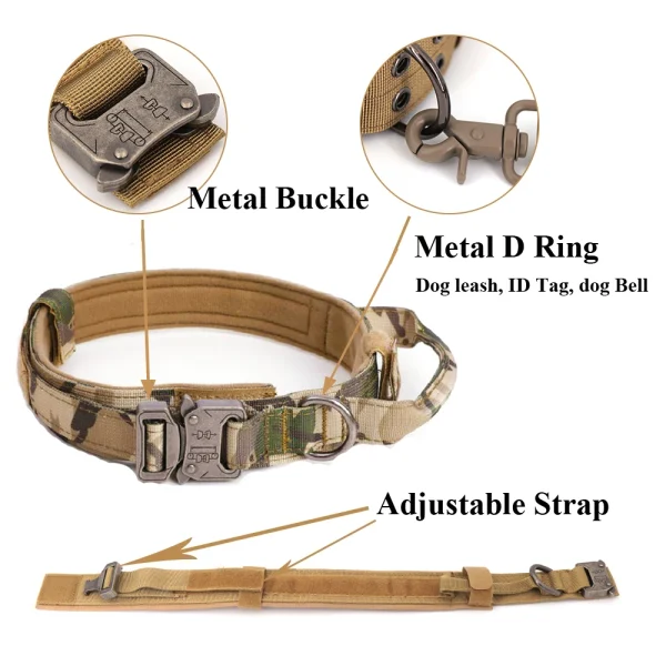 Large Dog Harness Collar Leash Set Military Dog Harnesses Pet Tactical Vest Training German Shepherd For Medium Large Dogs - Image 3