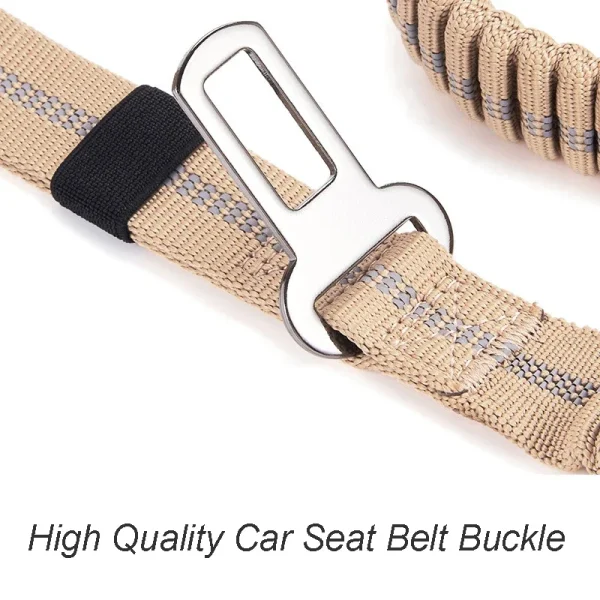 Reflective Shock Absorbing Pet Leashes with Car Seatbelt for Large Dogs Heavy Duty Tactical Bungee Dog Leash No Pull Dog Leash - Image 6