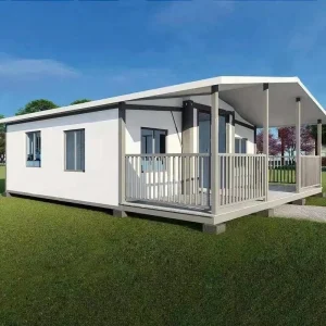 32m2 Modular Wooden House Tiny Home Prefabric Home for Live in for Adults, light oak