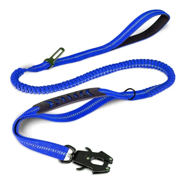 Reflective Shock Absorbing Pet Leashes with Car Seatbelt for Large Dogs Heavy Duty Tactical Bungee Dog Leash No Pull Dog Leash - Image 12