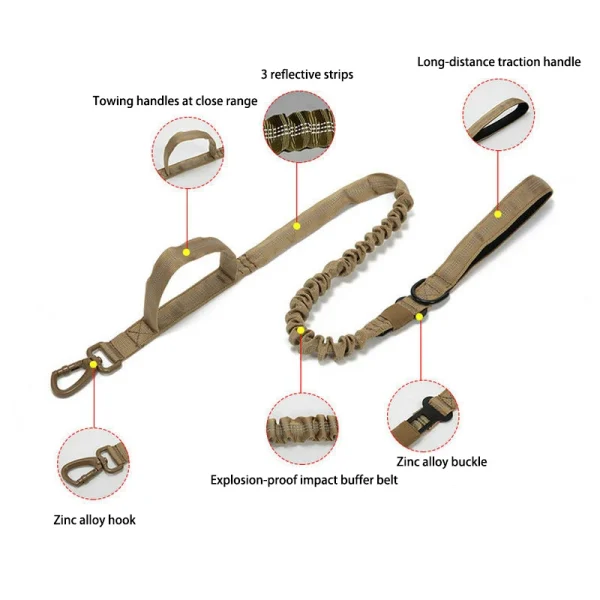 Pet Dog Collar Leash Set Nylon Material Durable Dog Collar Reflective Leash Pet Tactical Training Dog Collar Large Dog Leash Set - Image 4