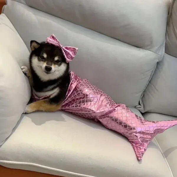 Pet Cat Mermaid Pet Costume Dog Dresses Funny Swimsuit Fish Tail Design Cute Bikini Dog Summer Pet Halloween Clothing - Image 3