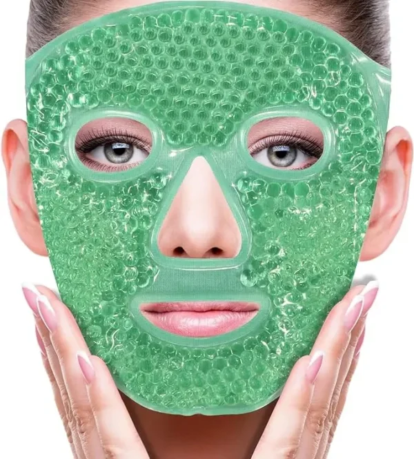 SPA Ice Cold and Hot Heat Full Face Eye Mask Sleeping Ice Pack Reduce Face Puff Dark Circles Gel Beads Compress for Woman - Image 10