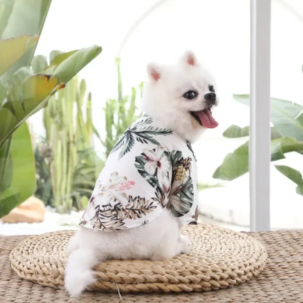 Pet Cat T-Shirts Hawaiian Beach Style Thin Breathable Summer Dog Clothes for Small Dogs Chihuahua Yorkies Poodle Puppy Cat Vest - Image 6